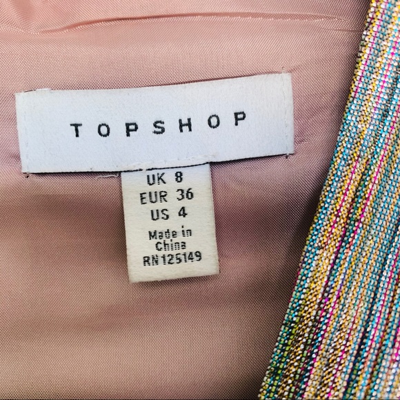 topshop rainbow metallic wrap dress